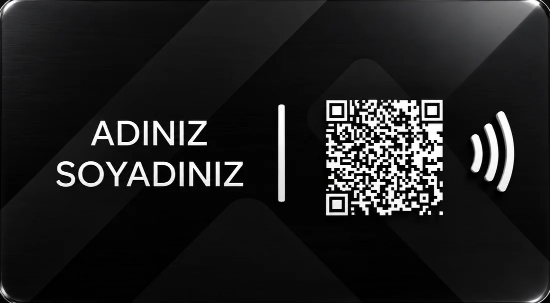 nfcard kartvizit arka yüzü: ad soyad, QR kod ve NFC
